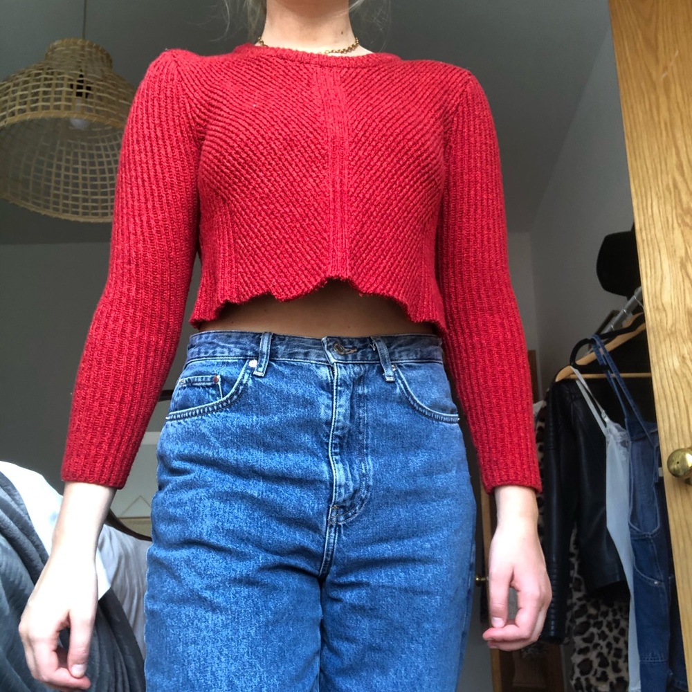 Cropped Red Madewell Sweater